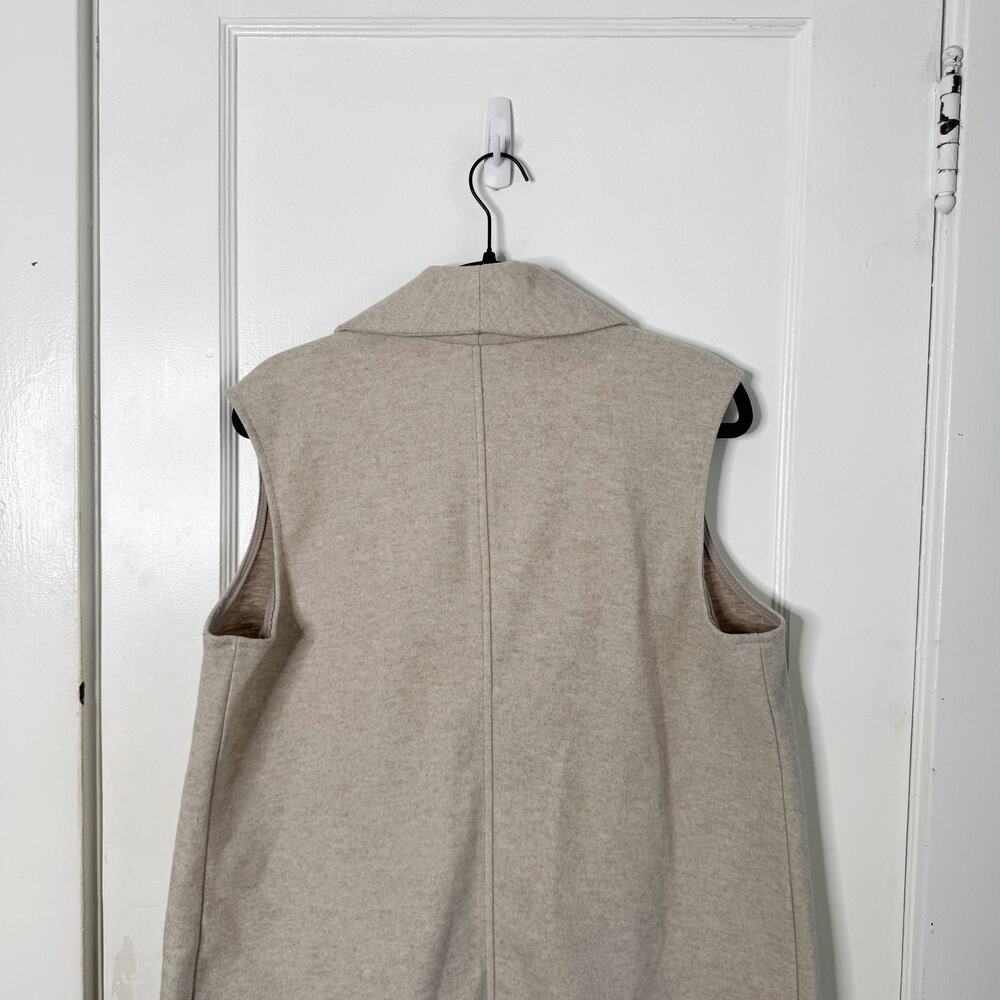 Joie Longline Open Front Duster Cardigan Style Vest Sleeveless Chic Luxe Size L - Picture 8 of 9
